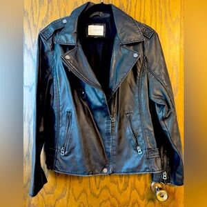 Lucky Brand Black Classic Faux Leather Moto Jacket XXL